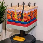 Modelo en 3D de capas de piel humana.