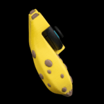 Mando de videojuegos amarillo con diseño de plátano